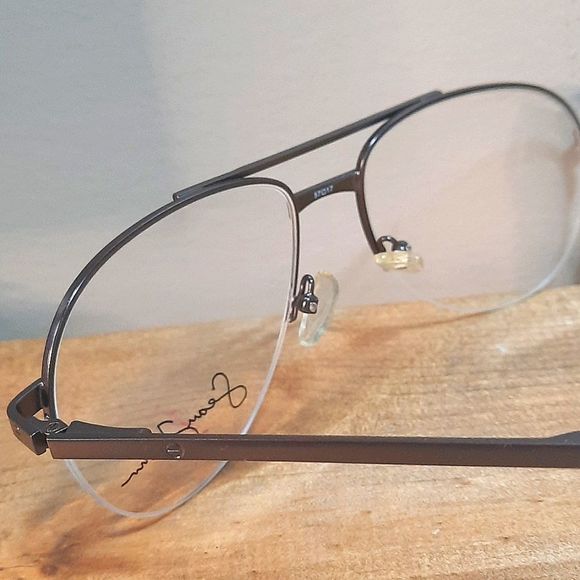 New Sean John Metal Eyeglass Frame, Rx'able, half rim Aviator style mens glasses - Picture 6 of 6